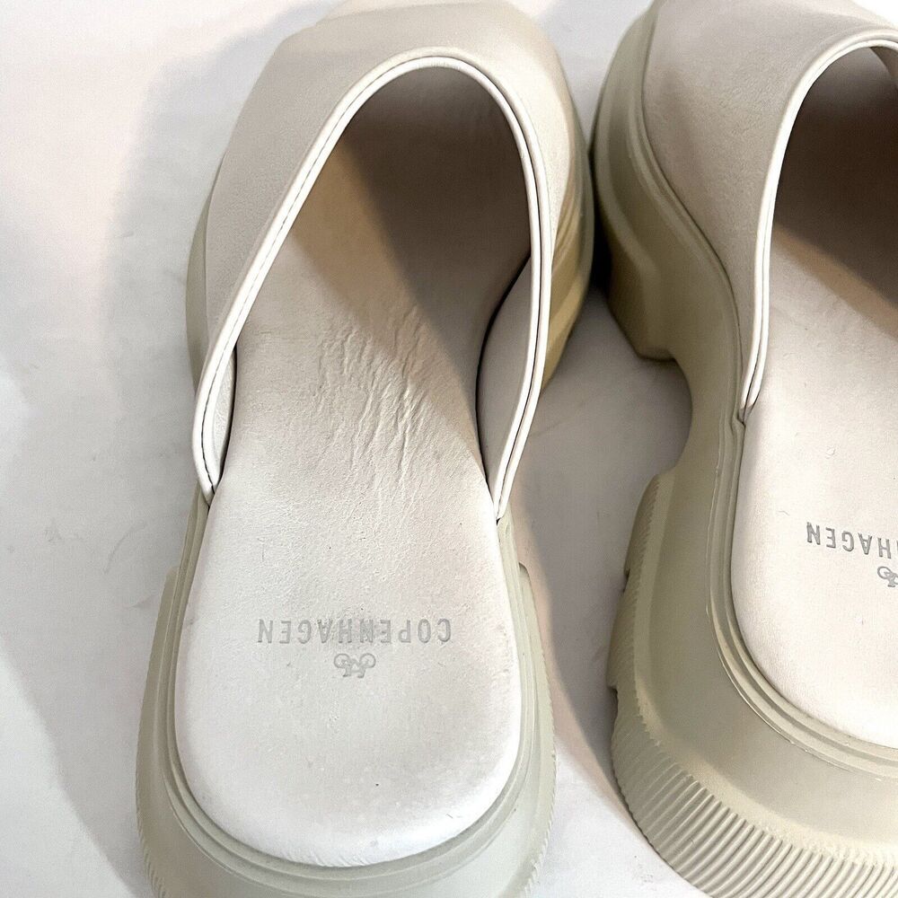 Copenhagen CPH 231 White Chunky Leather Slides Women 39 (8.5 US) Minimalist - Picture 5 of 7